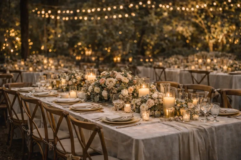Romantic wedding reception
